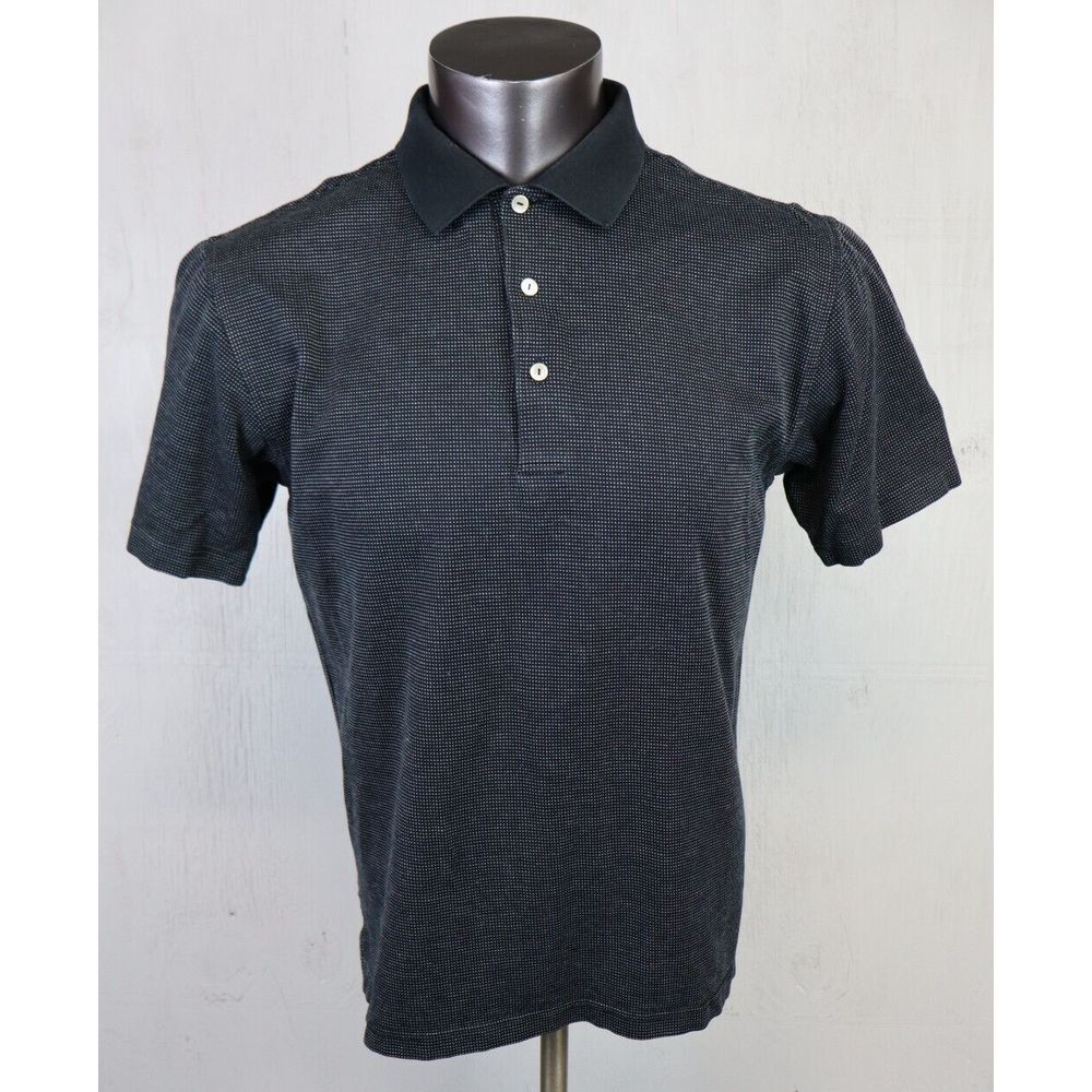 Mens Peter Millar Polo Shirt Size M Gray Multicolor Knit Cotton Golf Sleeve Logo